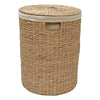 Wicker Laundry Basket Round Cotton Lined Bathroom Bedroom Natural Water Hyacinth