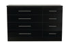 Black High Gloss 8 Drawer Sideboard / Cupboard / Buffet Solo / Chest of Drawers