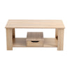 Living Room Coffee Table Wooden Furniture With Storage Drawer Shelf Rectangle