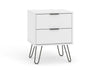 White Bedside Lamp Table Cabinet 2 Drawer Bedroom Living Room Storage Unit