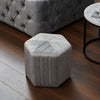 Hexagonal Stool Velvet Padded Pouffe Footstool Side Chair Living Room Bedroom