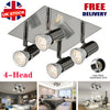 Metal 4 Way Adjustable LED Ceiling Light Spotlight Fitting Kitchen Bar Lighting