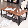 Industrial Coffee Table Vintage Retro End Table Living Room Furniture Mesh Shelf