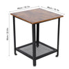 Wrought Iron Side Table Coffee End Table with Storage Shelf Bedroom Living Room