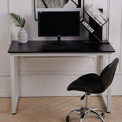 Modern Computer Desk Home Office PC Table Bedroom Study Table 4FT Wooden & Metal