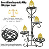 Wrought Iron Outdoor Indoor Pot Plant Stand Garden Decor Round Flower Rack Metal