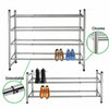 2/4 TIER EXTENDABLE CHROME FREE STANDING SHOE BOOT RACK STORAGE SHELF STAND