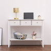 Mondeer White Console Table 2/3 Drawers Wooden Shelf Hallway Storage Side Desk