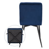 1x Dining Chairs Living Room Chairs with velvet +metal Counter Chairs blue