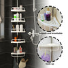 5 TIER NON RUST BATHROOM TELESCOPIC CORNER SHELF STORAGE SHOWER CADDY ORGANISER
