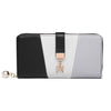 Ladies Faux Leather Tri Colour Clutch Bag Girls Purse Long Card Package Wallet