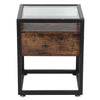 Industrial Nightstand Side Table Storage 1 Drawer Retro Rustic Bedside Cabinet