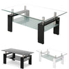 Rectangle Glass Coffee Table With Storage Modern Living Room Furniture Chrome