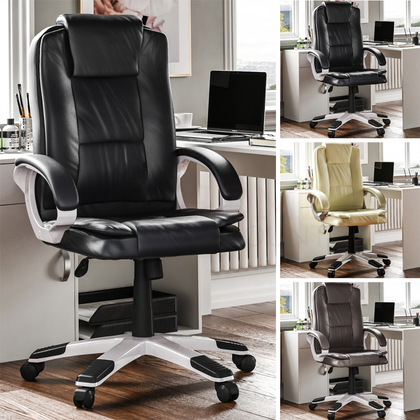 Executive Office Chair Gaming Computer Home Leather Swivel Adjustable Desk