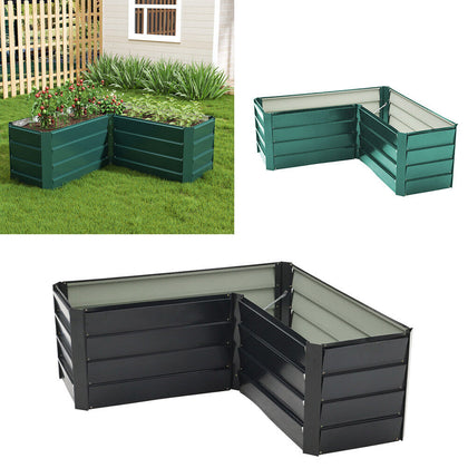 Outdoor Garden Raised Bed L-Shaped Planter Box Vegetable Flower Herb Grow Trough