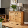 Corona Storage Cupboard Solid Pine 2 Drawer 2 Door Wooden Mexican Cabinet