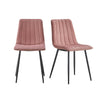 Set of 2 Velvet Dining Chairs Soft Padded Seat Metal Legs Modern Office Kitchen