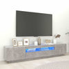 Modern TV Unit Cabinet Stand High Gloss Doors 200cm with LED Lights Drawers