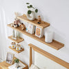 4x Wooden Floating Shelf Shelves Kit U-shaped Timber Block Essential TV Wall Dec