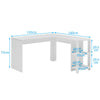 L-Shaped Home Office Desk Corner Computer Desk Black/White for Home Study Work
