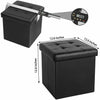 Folding Storage Ottoman Box Footstool Faux Leather Storage Box with Lid Toy Gift