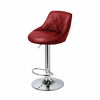 2* Bar Stools PU Faux Leather Swivel Gas Lift Kitchen Breakfast Pub Red