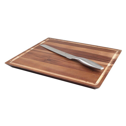 T&G Acacia Wood Cutting Bread Chopping Board or Serving Board In Gift Box