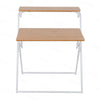 2-Tire Folding Computer Desk Laptop PC Desk Study Workstation Office Table Oak