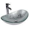 Bathroom Countertop Basin Sink Vanity Wash Bowl Art Tempered Glass Tap Waste Set
