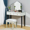Bedroom 1/2 Drawers Mirrored Glass Dressing Table Cushioned Stool Mirror Set UK