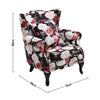 High Back Upholstered Fabric Floral Armchair Padded Sofa Accent Chair Studs Seat