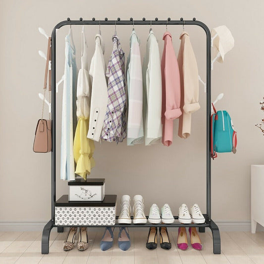 Heavy Duty Clothes Garment Rail Rack Hanging Display Stand Shoes Storage Shelves
