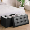 2 Seater PU Leather Storage Ottoman Foldable Seat Stool Bench Chest Toy Box 76CM