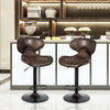 Set of 2 Bar Stools Adjustable Swivel PU Leather Pub Chair Kitchen Dining Chair
