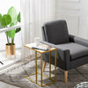 Small C Shaped Sofa Side End Table Laptop Snack Marble Coffee Table Living Room