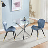 2 x Modern Faux Leather Dining Chairs Metal Legs Living Room Home Kitchen Grey