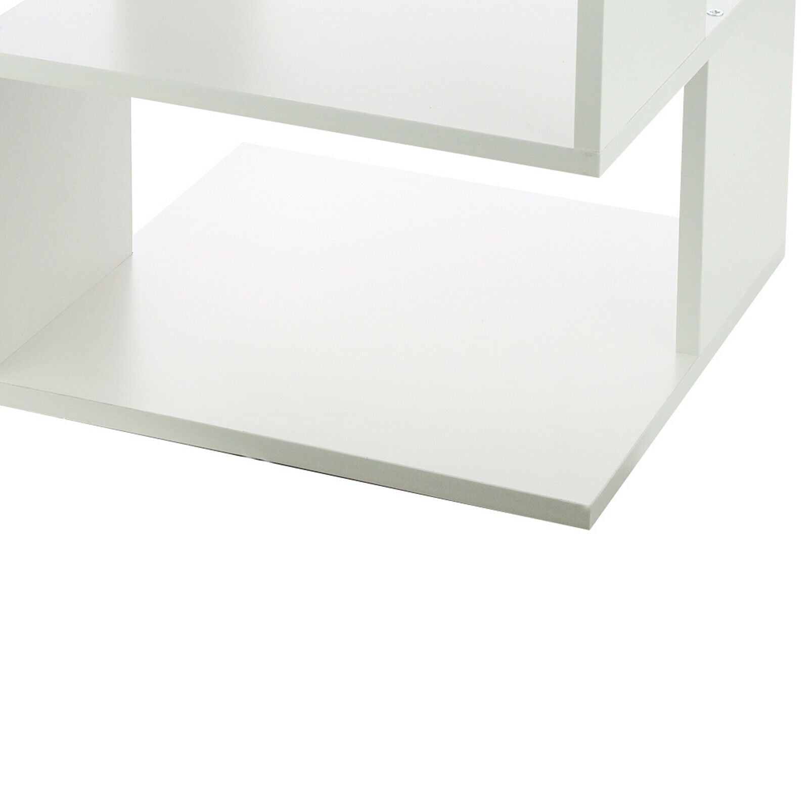 Modern Coffee Tea Table Square Side Desk Bedroom Nightstand with Storage Shelf