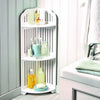 3 Tier White PVC Bathroom Corner Shelf Display Stand Unit Home Storage Organiser