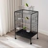 Rolling Metal Bird Cage Open Play Top Parrot Budgie Lovebird Finch Cage House