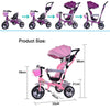 4 in1 Baby Kids Trike Tricycle 3-Wheel Pedal Bike Girls Boys Push Along Stroller