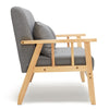 Mondeer 1&2 Seater Armchair Couch Sofa Wooden Fabric Linen w/cushion Lounge Grey