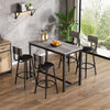 Marble Effects Bar Table & 4 Stools Breakfast Kitchen Dining Set Bar Bistro HT
