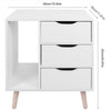 Small Bedside Table Cabinet Side End Table Nightstand Storage Organizer White