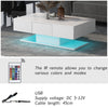Coffee Table High Gloss Storage Cabinet LED RGB Light Drawers White Living Room