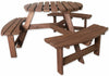 Woodside 6 Seater Round Outdoor Pressure Treated Pub Bench/Garden Picnic Table