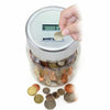 Electronic LCD Coin Money Counting Jar Box Saving Digital Piggy Bank Silver