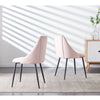 Set of 2 Velvet Dining Chairs Soft Padded Seat Metal Legs Modern Office Kitche您