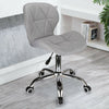Adjustable Grey Office Chair Cushioned Computer Desk Chrome Legs Small Swivel