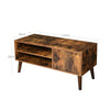 Dark Brown TV Stand Scandinavian Retro Unit Wooden Media Cabinet Side Vintage