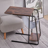 C-Shaped End Table Sofa Side Coffee Table Industrial Laptop Desk With Storage